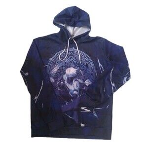 Kakashi Hatake Naruto Supreme Anbu Dark Blue Hoodie w/Front Pocket sz XL Mens
